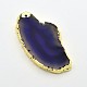 Nuggets Electroplate Gemstone Natural Agate Pendants G-F175-12-3