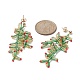Glass Seed Braided Branch Dangle Stud Earrings EJEW-MZ00070-02-3