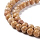 Brins de perles de jaspe en argent naturel G-P451-02C-C-4