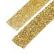 Glitter Resin Hotfix Rhinestone(Hot Melt Adhesive On The Back)  Rhinestone Trimming  Costume Accessories  Gold  30~35x2.5mm  about 65~85cm/pc OCOR-XCP0001-67-3
