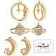 Beebeecraft 1 Box 6Pcs 3 Style Moon Charms 18K Gold Plated Universe Space Star Crescent Charms Pendant for DIY Necklace Earrings Jewellery Making KK-BBC0001-50-1