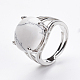 調節可能な天然のハウライトフィンガー指輪  真鍮パーツ  usサイズ7 1/4(17.5mm) X-RJEW-F075-01Q-4