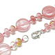 Cherry Quartz Glass Beaded Necklaces NJEW-S393-04-2