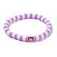 Handmade Polymer Clay Heishi Beads Stretch Bracelets Sets BJEW-JB05902-02-3