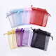 8色オーガンジーバッグ巾着袋  リボン付き  長方形  ミックスカラー  12x9cm  25個/カラー  200個/セット OP-MSMC003-09-9x12cm-3