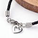 Heart Braided Leather Cord Bracelets BJEW-JB02204-3