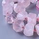 Granos naturales de abalorios de cuarzo rosa G-F653-17-3