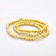 Pearl Luster Plated Imitation Jade Glass Faceted Drum Beads Strands GLAA-A032-3mm-PL01-2