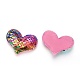Glitter Sequins Fabric Heart Padded Patches X-DIY-WH0083-A02-2