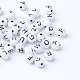 Perles de lettre de trou horizontal acryliques artisanales SACR-S201-02-1