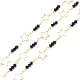Chaîne en laiton et perles de verre CHC-D029-23G-1