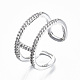 Латунные кольца из манжеты с прозрачным цирконием RJEW-S045-020P-NR-1