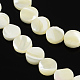 Flat Round Natural White Shell Beads Strands BSHE-Q025-02-1