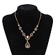 Fashion Women Jewelry Zinc Alloy Rhinestone Bib Statement Necklaces NJEW-BB15100-7
