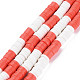 Fixed 2 Color Handmade Polymer Clay Bead Strands CLAY-S096-029M-1