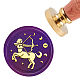 Brass Wax Seal Stamp with Handle AJEW-WH0184-0350-1