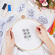 CRASPIRE Leaves Flowers Water Soluble Embroidery Stabilizers Wreath Hand Sewing Stick and Stitch Transfers Paper Wash Away Pre-Printed Self Adhesive Patterns for Bags Cloth Sewing Lovers Beginner DIY-WH0488-17K-3