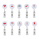 SUPERFINDINGS 10 Patterns White Retractable Nurses Badge Reels Plastic Medical Themed ID Tag Clips Flat Round Nursing Card Badge Holder for Office School Hospital Nurses Doctor Teacher Gift AJEW-FH0003-31-1