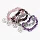 Gemstone Beads Charm Bracelets BJEW-JB02541-1