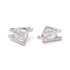 Alloy Clear Cubic Zirconia Charms ZIRC-A022-07P-2