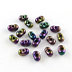MGB Matsuno Glass Beads, Peanut Japanese Seed Beads, Farfalle Butterfly Beads, Plated Glass Seed Beads, Purple Plated, 6x4x3mm, Hole: 1mm, about 150pcs/20g