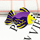 レーヨン刺繍布アイロン/パッチの縫製  DIYアクセサリー  魚  パープル  52x70mm DIY-WH0124-01-1