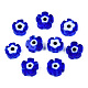手作りナザールボンジュウランプワークビーズ連売り  花  ブルー  7~9.5x7~9x2.5~3mm  穴：1mm  約54個/連  16.14インチ（41cm） LAMP-N029-018-02-4
