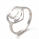 304 сердце из нержавеющей стали с регулируемым кольцом в виде цветка для женщин RJEW-B027-30P-1