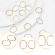 Benecreat 12 Uds. 3 estilos anillo de cadena de latón chapado en oro real de 18k KK-BC0009-28-4