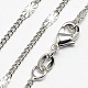 Brass Curb Chain Necklaces MAK-P004-01P-1