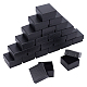 Nbeads厚紙ジュエリーボックス  黒いスポンジを使って  ジュエリーギフト包装用  正方形  ブラック  5.1x5.1x3.3cm CBOX-NB0001-18B-1