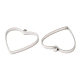 304 pendentifs coeur à lunette arrière ouverte en acier inoxydable STAS-Z040-03P-2