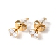 Collana con ciondolo fiore della vita in zirconi chiari e orecchini a bottone con diamanti SJEW-M099-06G-5