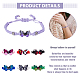 Fibloom 7 pz braccialetto a maglie a farfalla in lega di 7 colori BJEW-FI0001-81-3