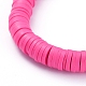 Bracelets extensibles faits main en pâte polymère heishi BJEW-JB05090-03-4
