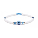 Mauvais œil en résine et bracelet extensible en perles acryliques pour femme BJEW-JB08609-4