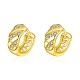 Gorgeous Ring Brass Cubic Zirconia Hoop Earrings EJEW-BB06763-G-1