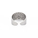 304 Stainless Steel Open Cuff Rings Rhinestone Settings STAS-S119-158P-2