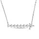 TINYSAND 925 Sterling Silver Shining Cubic Zirconia Arrow Pendant Necklaces TS-N391-S-1