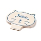 紙のディスプレイカードを折りたたむ  ネックレス ブレスレット ディスプレイ用  言葉のファッションジュエリーを持つ猫  ホワイト  11x6cm LETT-PW0002-81-4