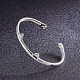 Shegrace joli design plaqué rhodium 925 bracelet manchette chaton en argent sterling JB166A-3