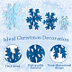 CREATCABIN 8Pcs Christmas Wooden Snowflake Decor Winter Snowflake Signs 3D Snowflake Tabletop Decor Large Snowflake Centerpiece Christmas Tiered Display Decoration Ornaments for Xmas Home Party Blue AJEW-WH0258-740-6