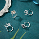 Nbeads 4 pieza de anillo de garra en blanco KK-NB0003-17-4