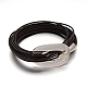 Leather Cord Wrap Bracelets BJEW-L534-07-1