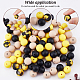 BENECREAT 100pcs 4 Style Silicone Loose Beads SIL-BC0001-03-4