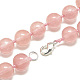 Collane di perle di vetro di quarzo ciliegio NJEW-S405-04-2