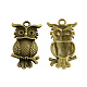 Tibetan Style Alloy Owl Pendant Rhinestone Settings TIBEP-Q040-118AB-NR-1