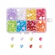 8 Colors Eco-Friendly Transparent Acrylic Beads, Heart, Dyed, AB Color, Mixed Color, Mixed Color, 8x8x3mm, Hole: 1.5mm, about 40pcs/color, 320pcs/box