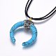 Dyed Synthetic Turquoise Pendant Necklaces NJEW-F223-33G-3