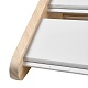 2段PUレザーペンダント&ネックレスディスプレイスタンド  木製ベース付きネックレスオーガナイザーホルダー  ホワイト  30.8~31x10.7~10.8x26cm NDIS-F004-01B-4